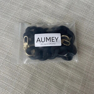 Womens Black Acrylic Purse Chain